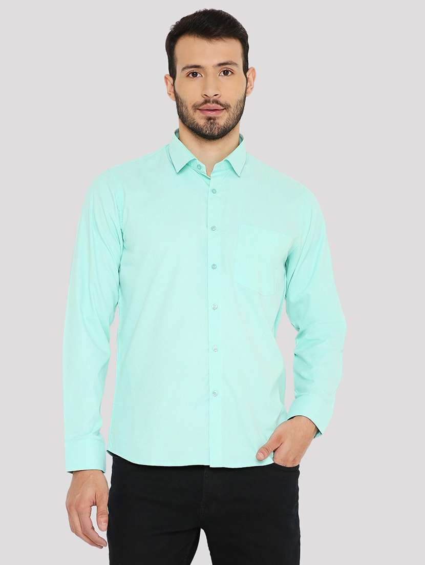 men solid slim fit formal shirt