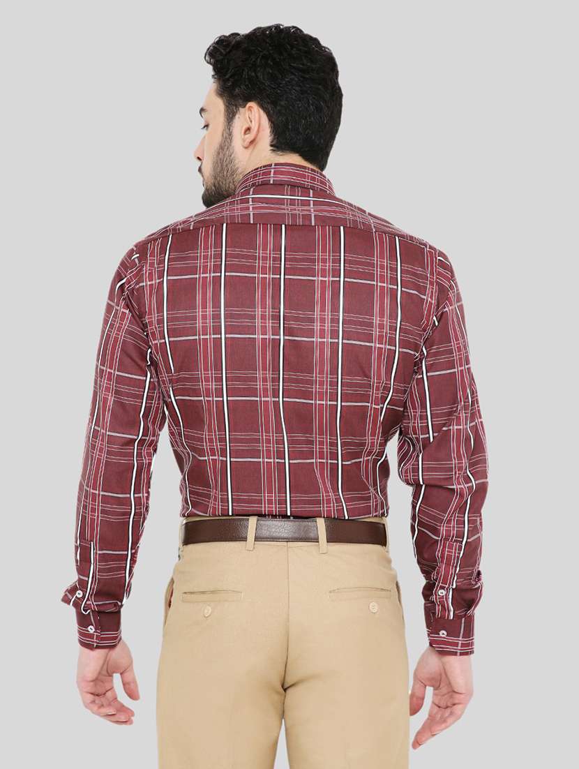 men checkered slim fit formal shirt - 21574996 -  Standard Image - 2
