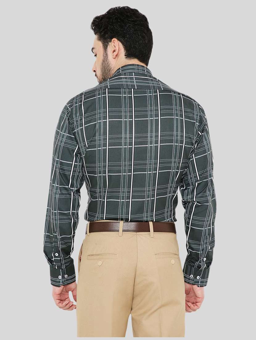men checkered slim fit formal shirt - 21574998 - Standard Image - 2