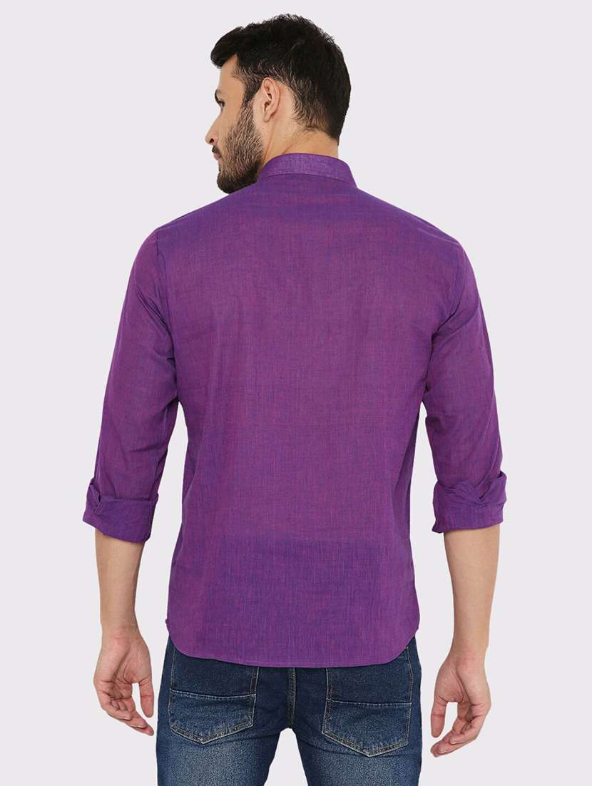 men solid regular fit short kurta - 21575025 -  Standard Image - 2