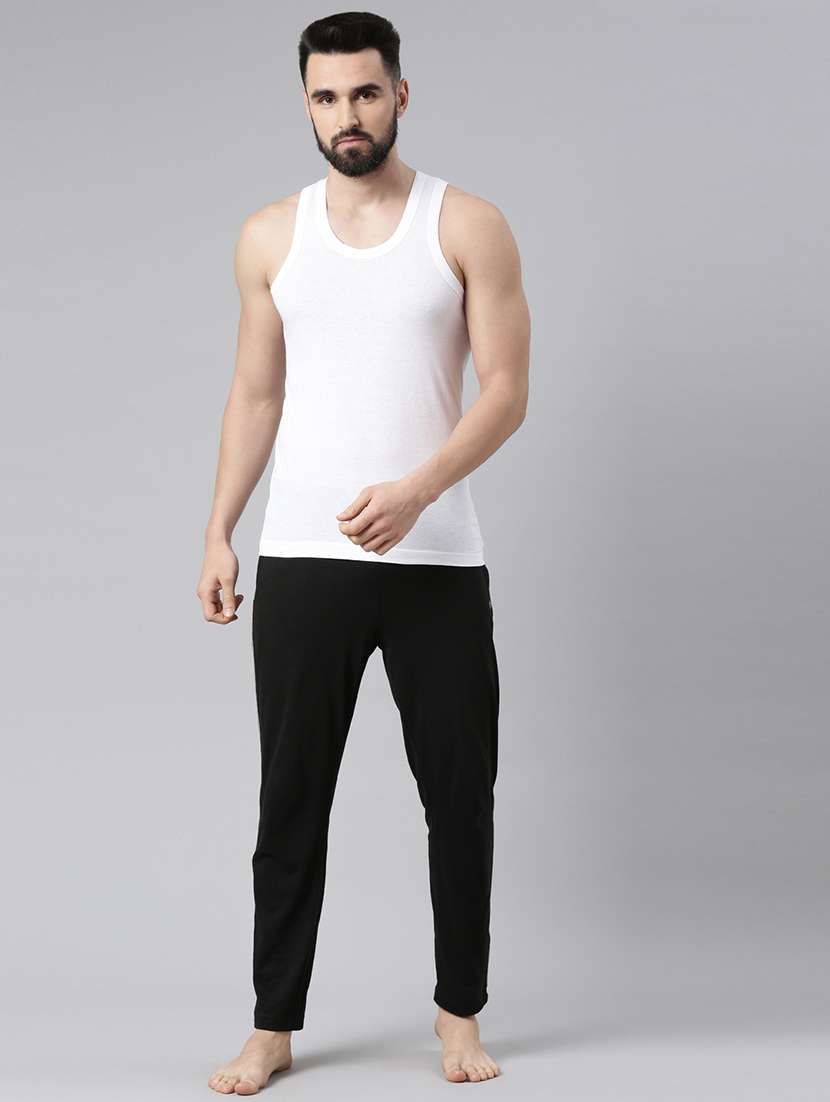 men pack of 5 solid white cotton vest - 21575437 -  Standard Image - 2