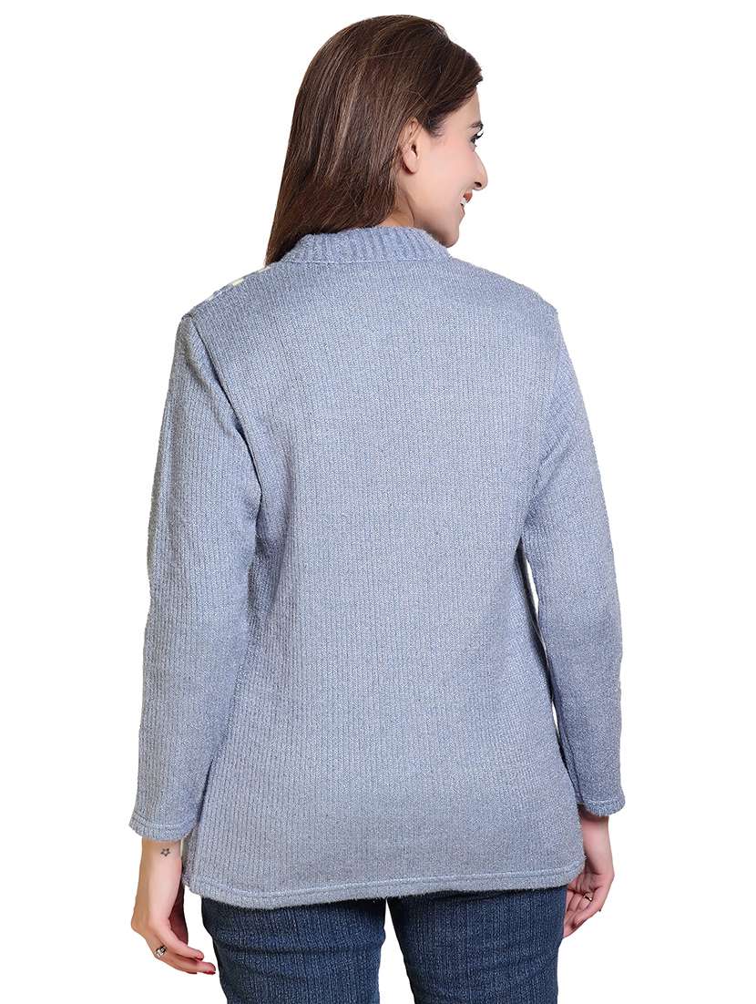 women pointelle knit long sleeves cardigan - 21575468 - Standard Image - 2