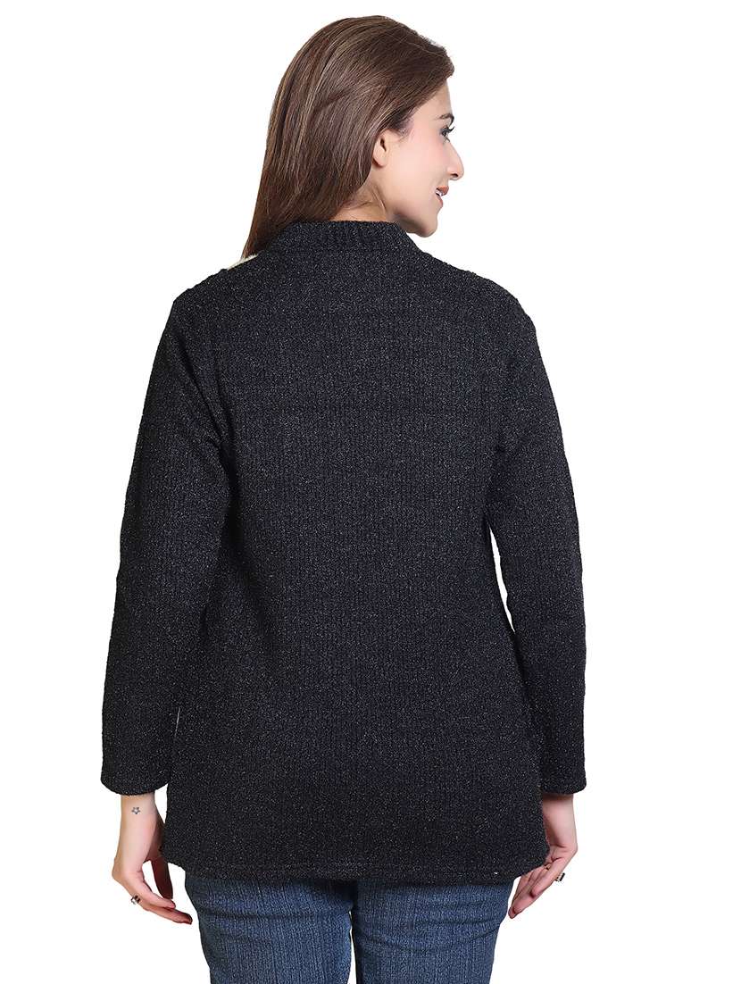 women pointelle knit long sleeves cardigan - 21575473 - Standard Image - 2