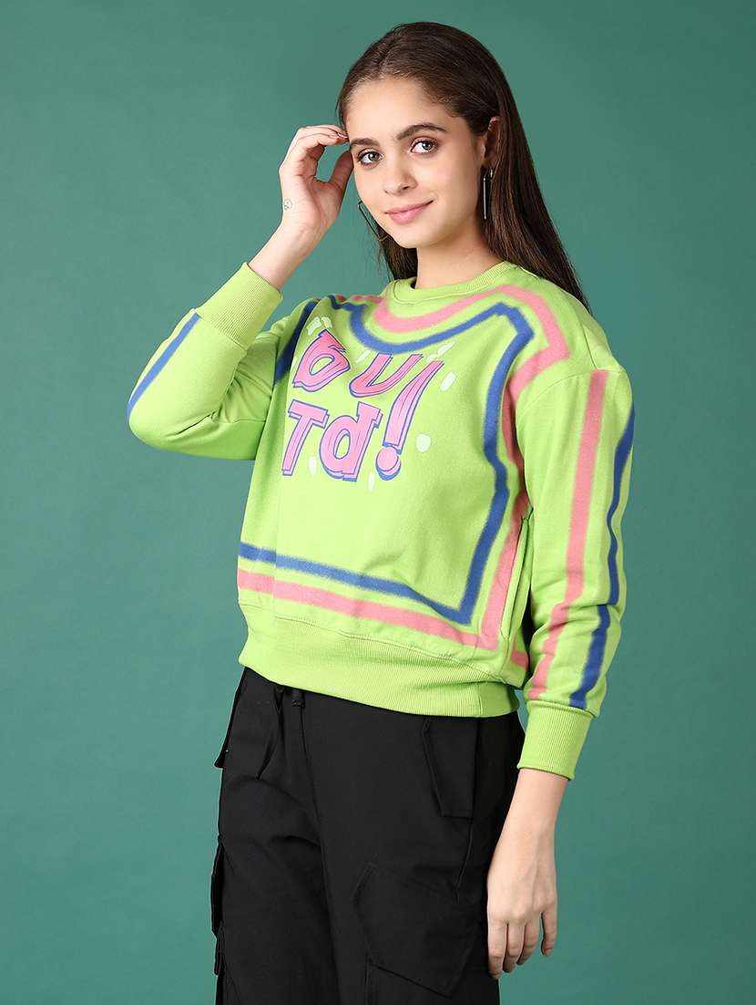 women front print long sleeve sweatshirt - 21575508 -  Standard Image - 2