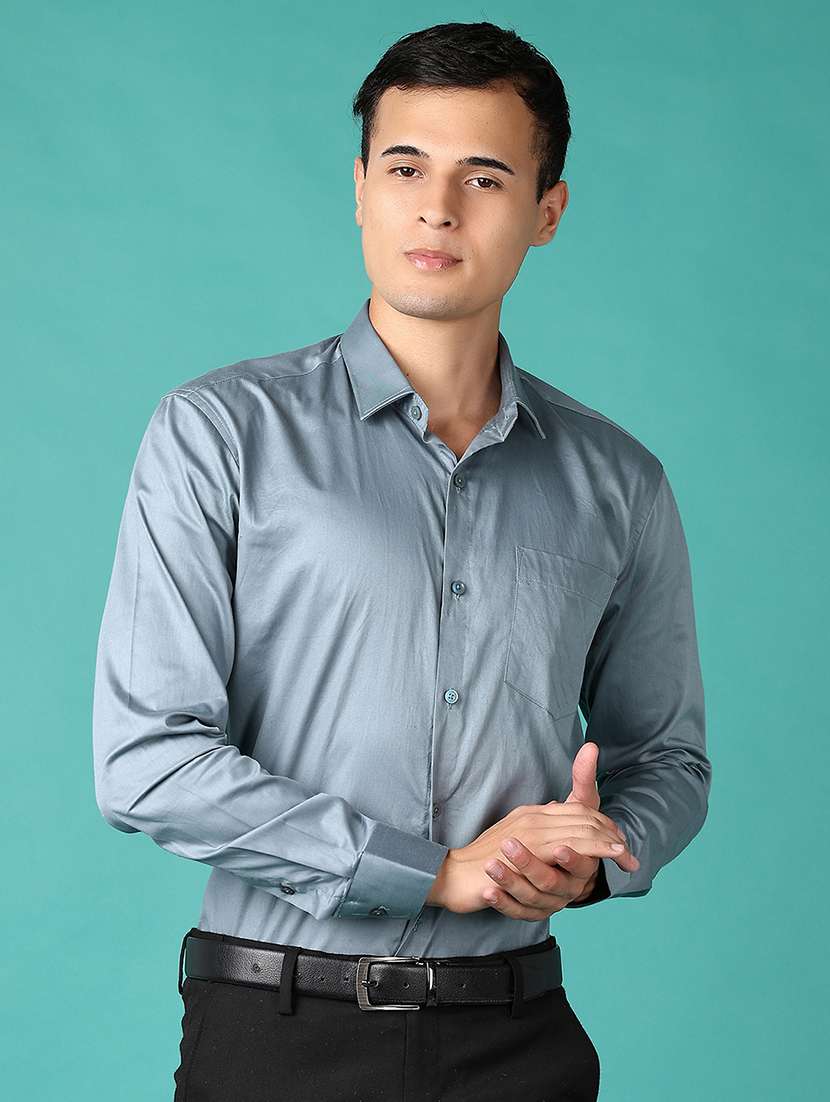 men long sleeves solid formal shirt