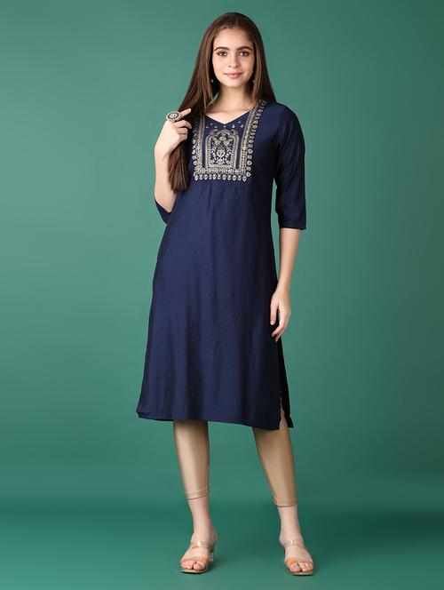 women sequin work v neck straight kurta - 21575529 -  Standard Image - 0