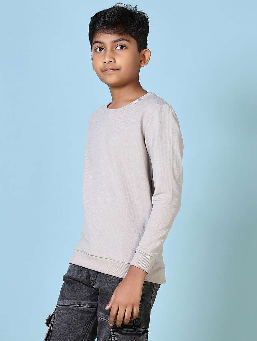 boys solid long sleeves sweater - 21575557 -  Standard Image - 2