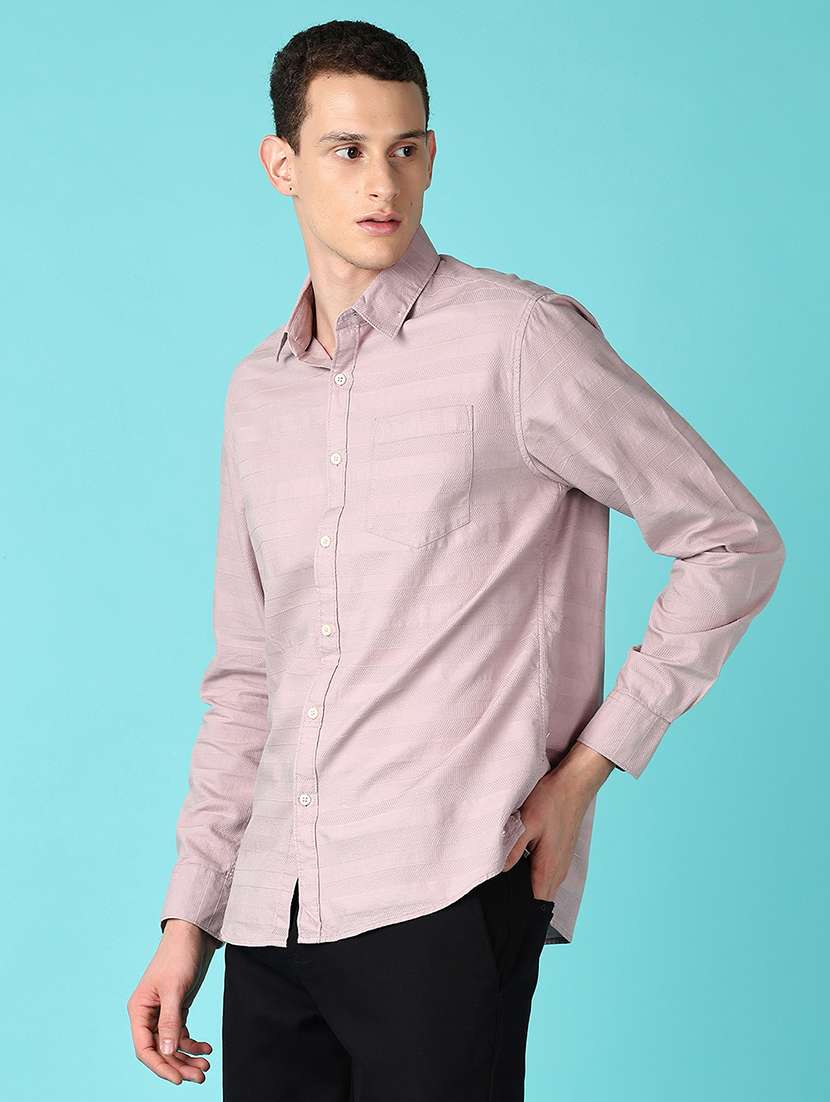 men solid collared long sleeves casual shirt - 21575578 -  Standard Image - 2