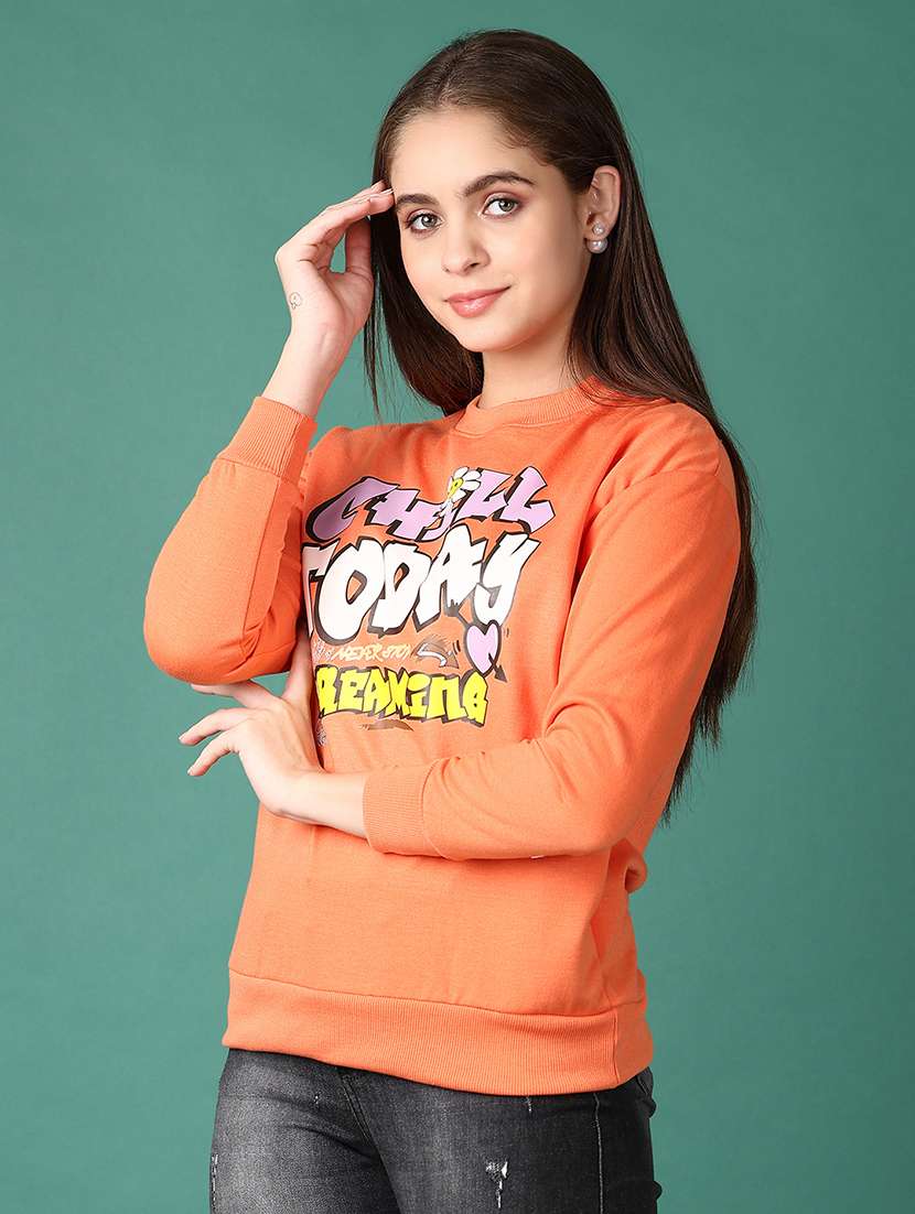 women front print long sleeve sweatshirt - 21575616 -  Standard Image - 2