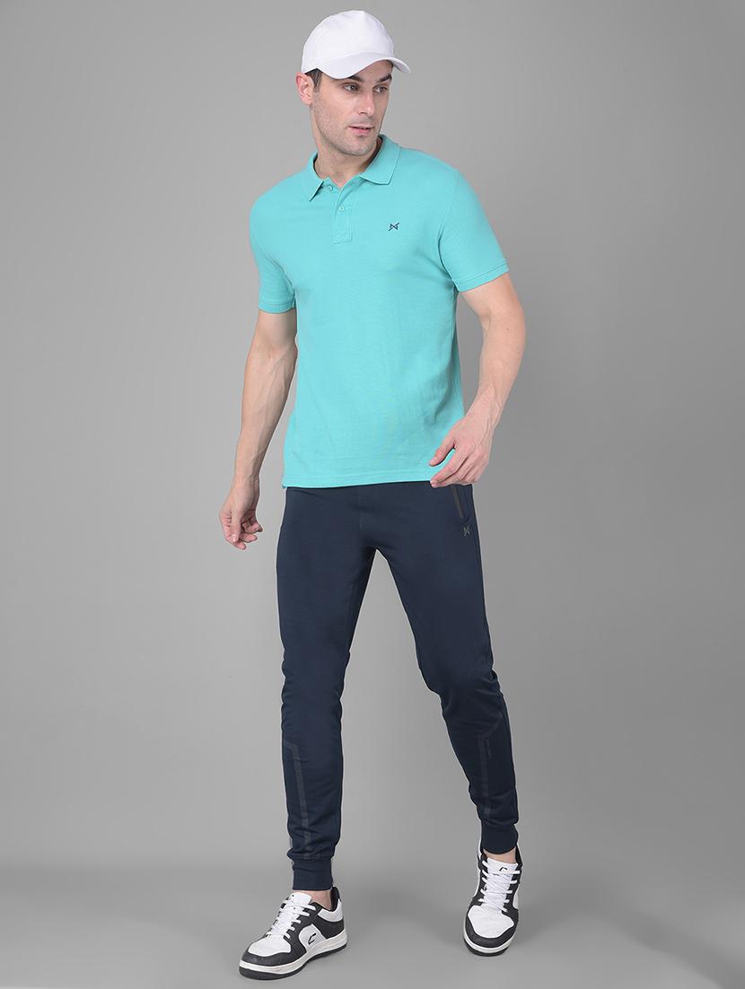 men teal solid jogger - 21575878 - Standard Image - 2