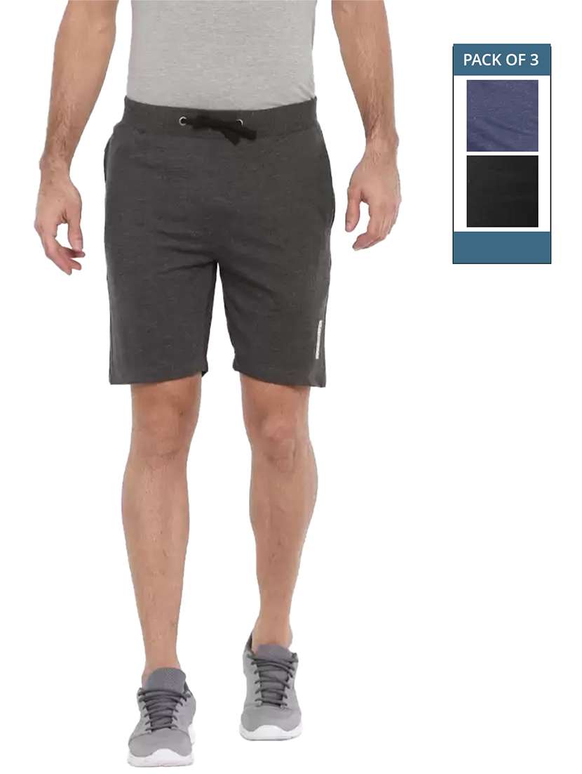 men pack of 2 solid regular fit shorts - 21576025 -  Zoom Image - 0