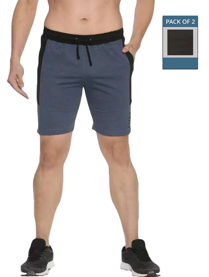 men pack of 2 solid regular fit shorts