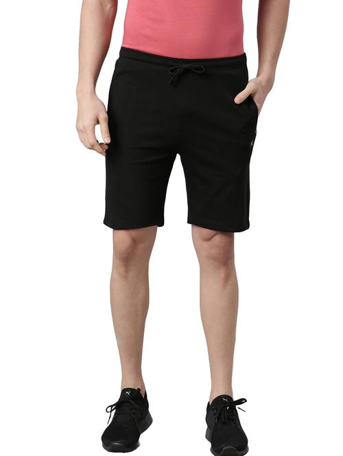 men black mid rise regular fit shorts - 21576040 - Standard Image - 0
