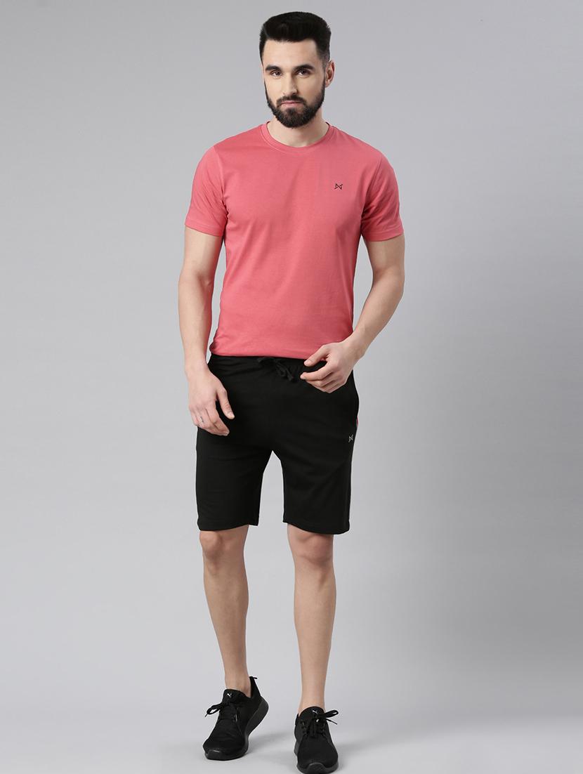 men black mid rise regular fit shorts - 21576040 - Standard Image - 2
