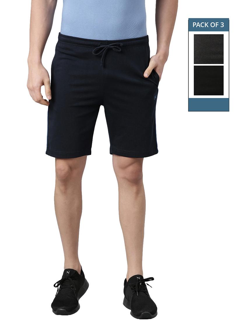 men pack of 3 solid regular fit shorts - 21576045 -  Zoom Image - 0