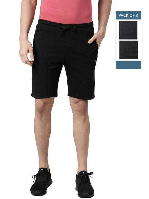 men pack of 3 solid regular fit shorts - 21576046 -  Standard Image - 0
