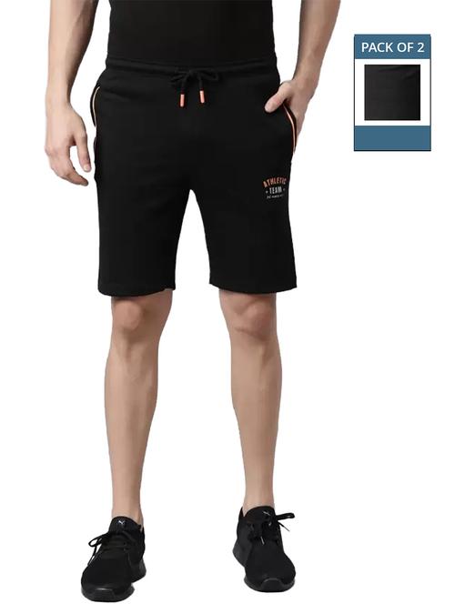 men pack of 2 solid regular fit shorts - 21576052 - Standard Image - 0