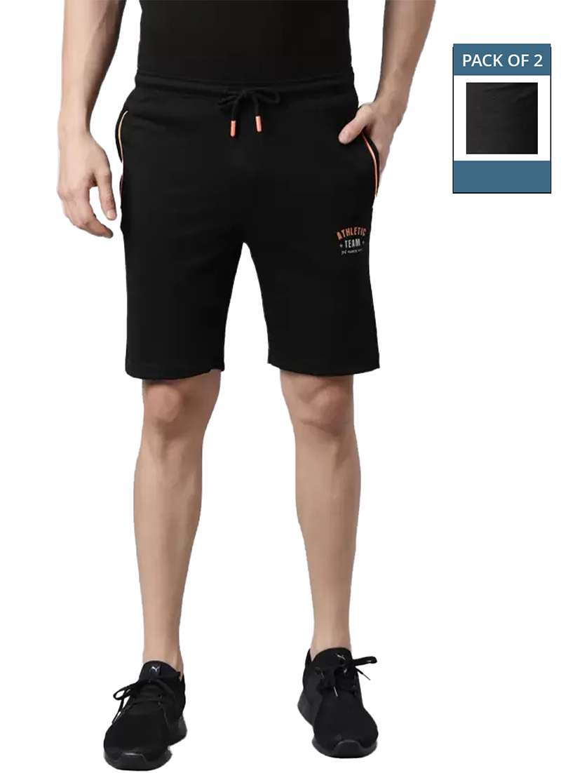 men pack of 2 solid regular fit shorts
