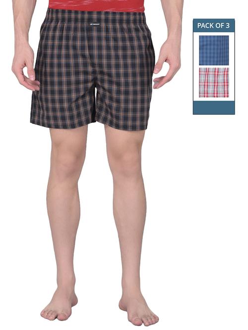 men pack of 3 checkered mid rise boxers - 21576093 -  Standard Image - 0