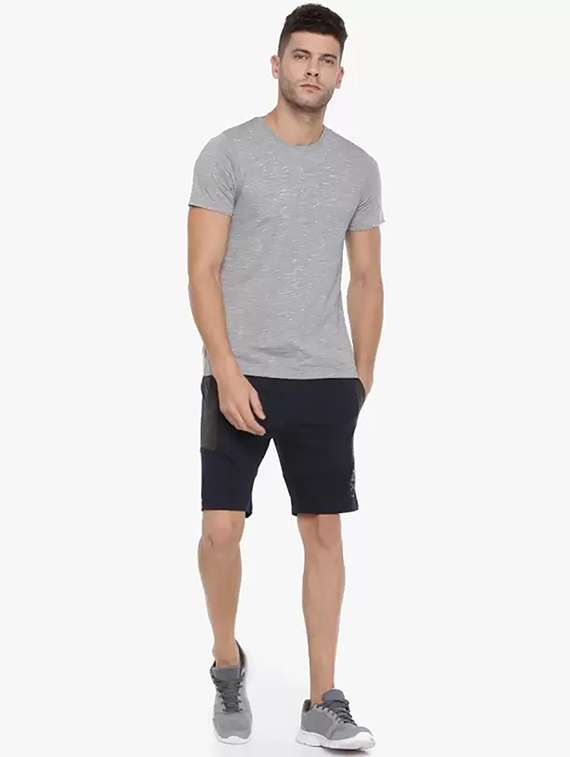 men navy blue mid rise regular fit shorts - 21576096 -  Standard Image - 2