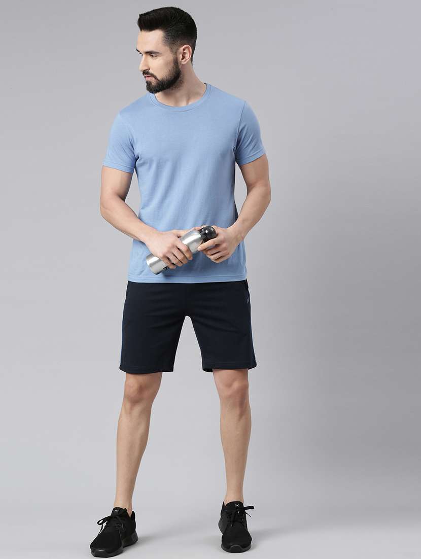 men navy blue mid rise regular fit shorts - 21576097 -  Standard Image - 2