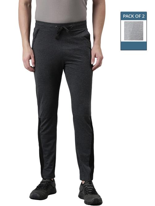 men pack of 2 mid rise full length track pant - 21576123 -  Standard Image - 0