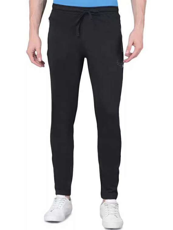 men regular fit mid rise full length track pant