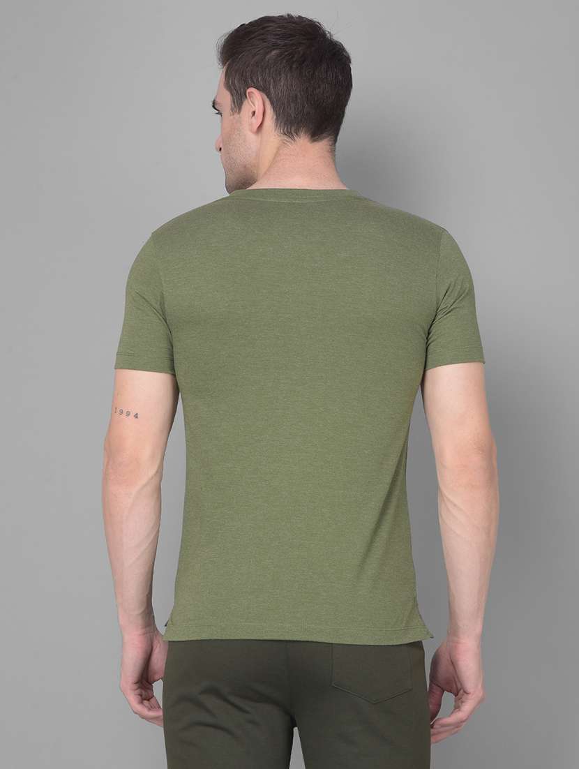 men solid henley neck short sleeves t-shirt - 21576162 -  Standard Image - 2