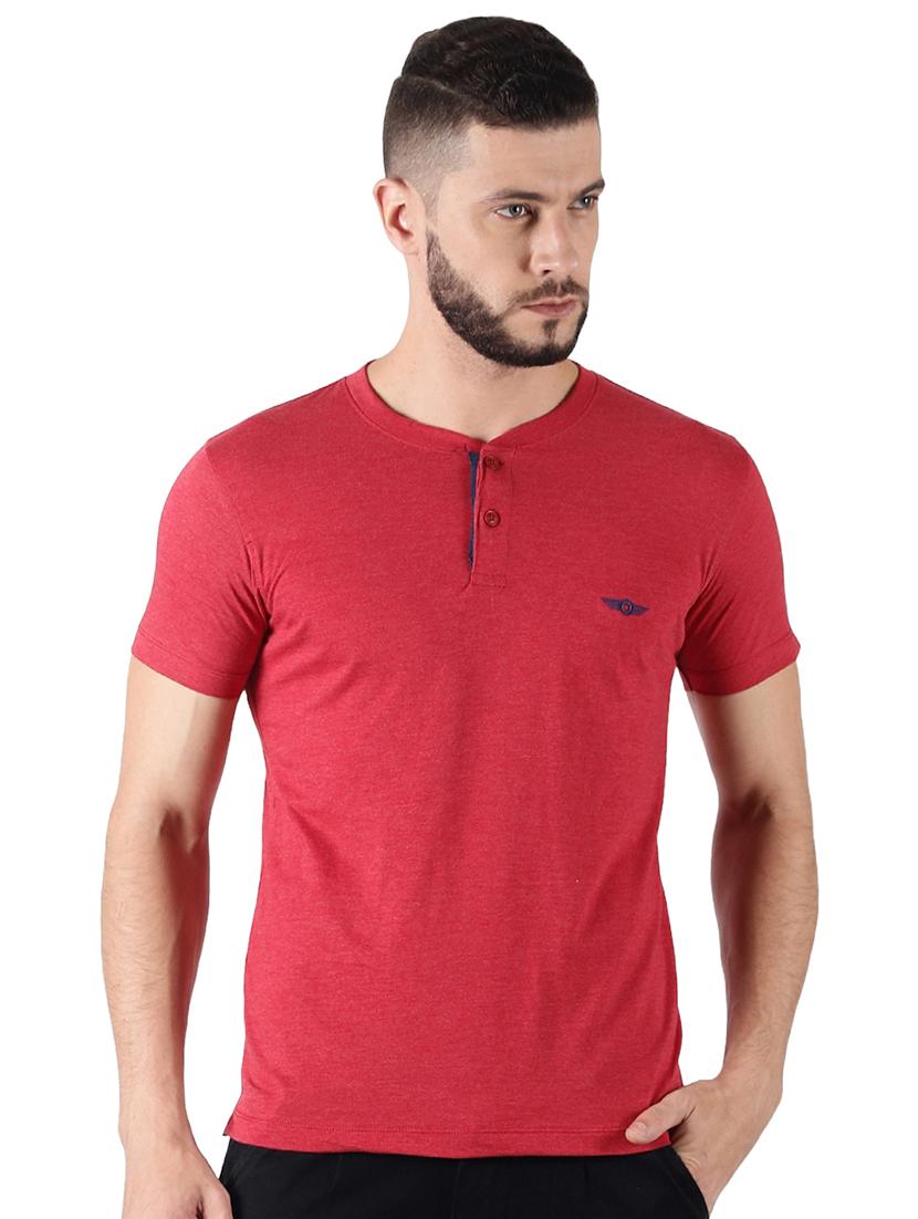 men solid henley neck short sleeves t-shirt - 21576163 - Zoom Image - 0