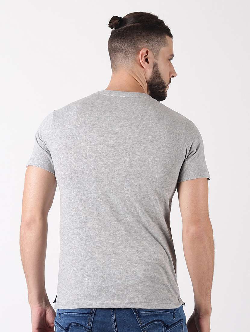 men solid henley neck short sleeves t-shirt - 21576164 -  Standard Image - 2
