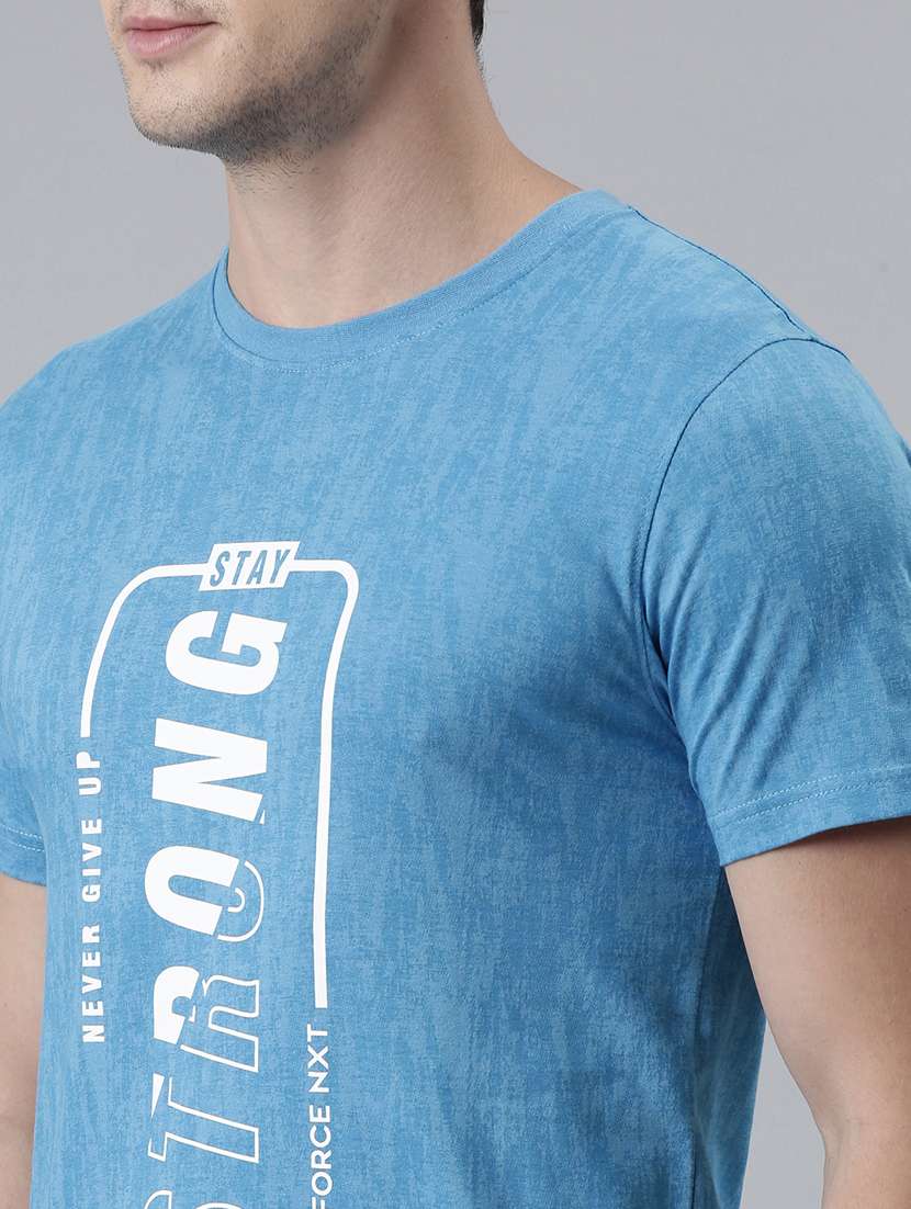 men round neck typographic short sleeves t-shirt - 21576176 -  Standard Image - 2