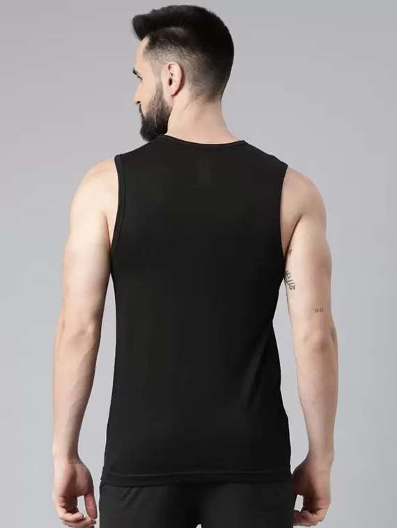 men black printed sleeveless vest - 21576200 -  Standard Image - 2