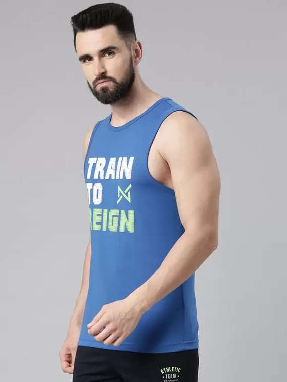 men pack of 2 printed round neck vests - 21576208 -  Standard Image - 2