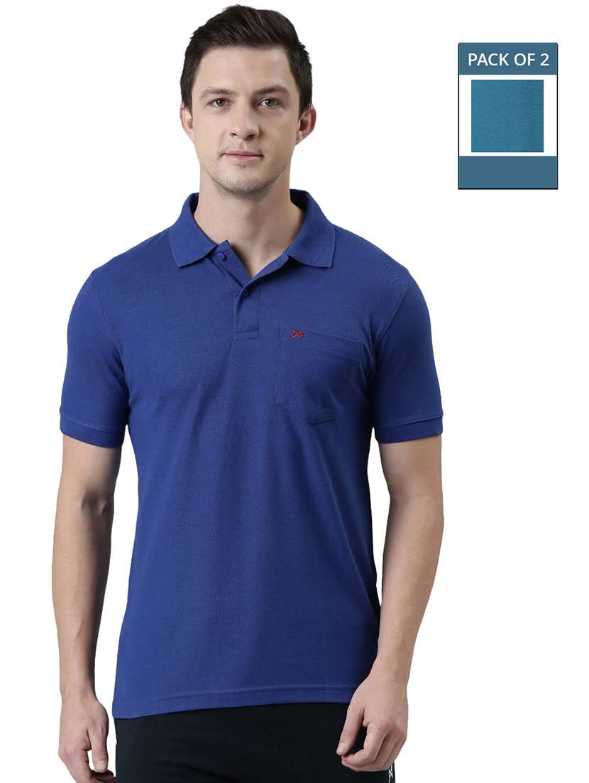men solid pack of 2 short sleeve t-shirt