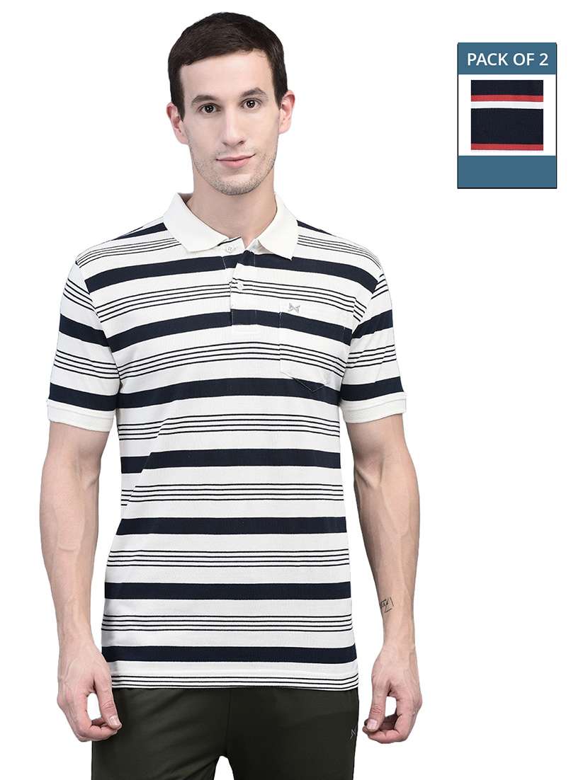 men stripe pack of 2 short sleeve t-shirts