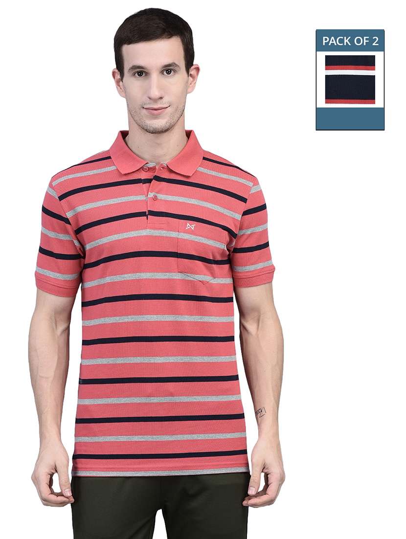 men stripe pack of 2 short sleeve t-shirts