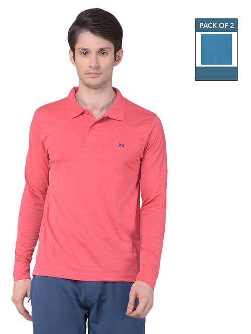 men solid pack of 2 long sleeve t-shirts - 21576349 -  Standard Image - 0