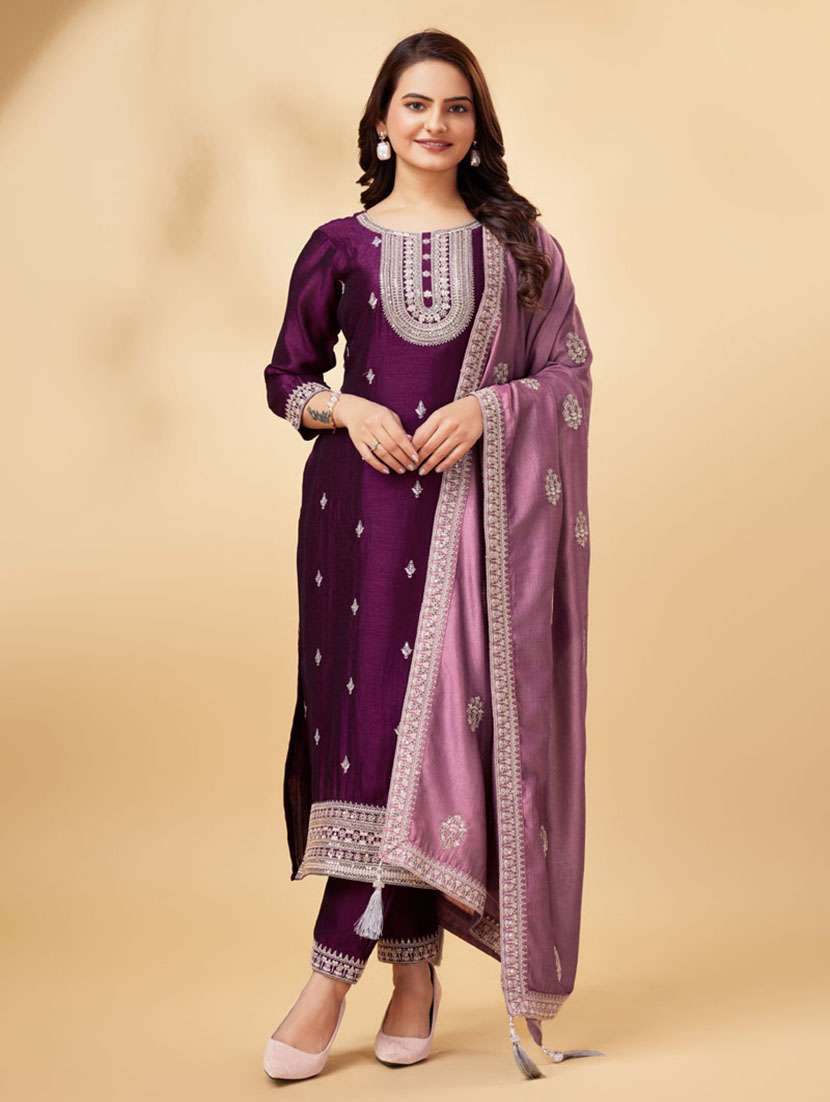 women embroidered unstitched suit set