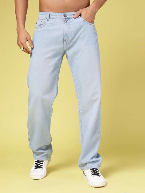 men plain relaxed fit denim jeans - 21577198 -  Standard Image - 0