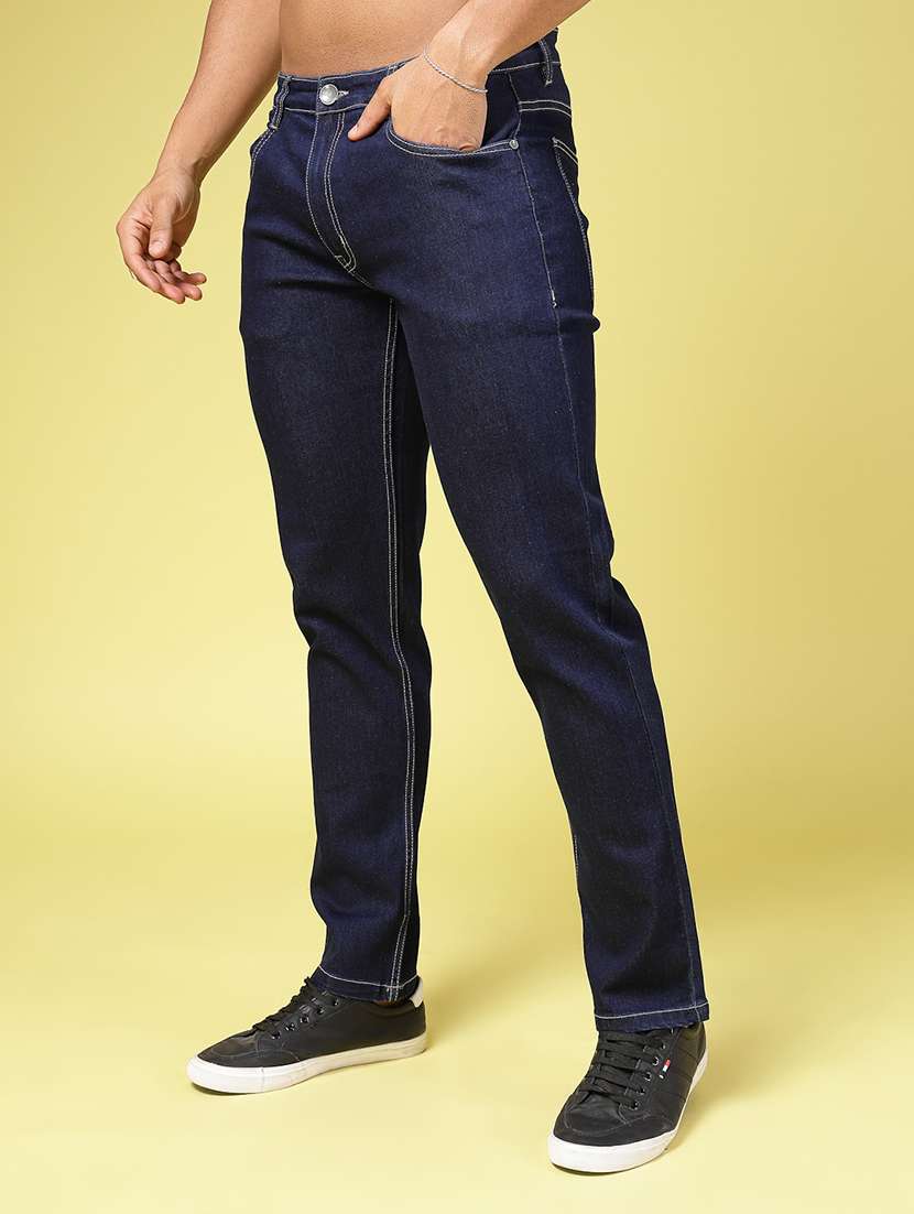 men plain slim fit denim jeans - 21577202 -  Standard Image - 2