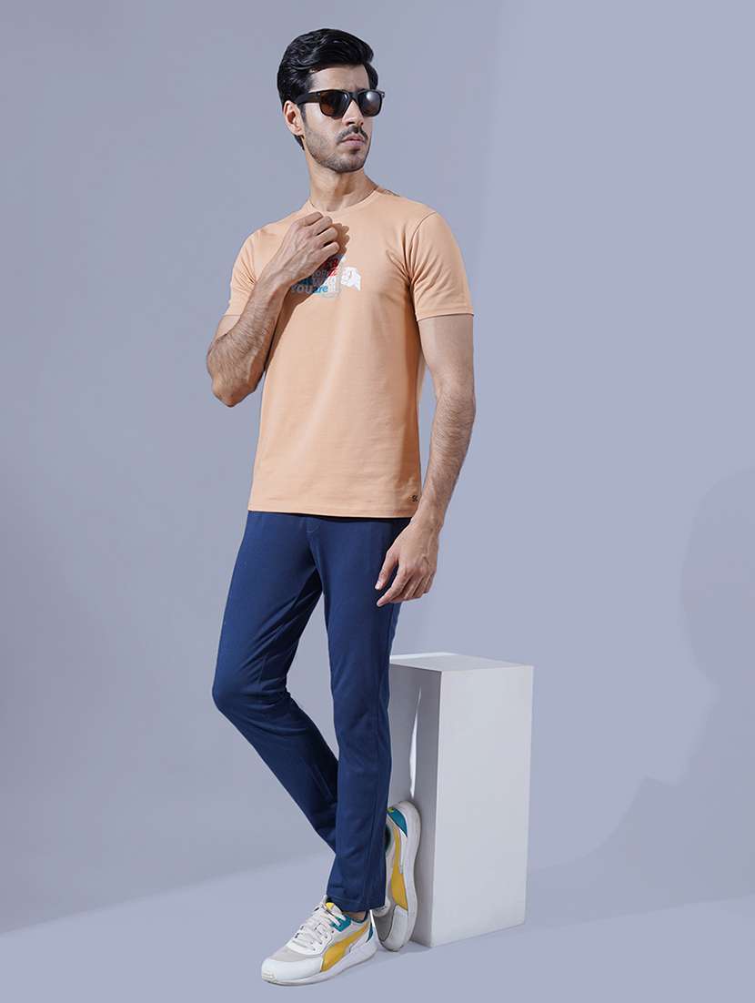 men navy blue solid full length track pant - 21577279 -  Standard Image - 2