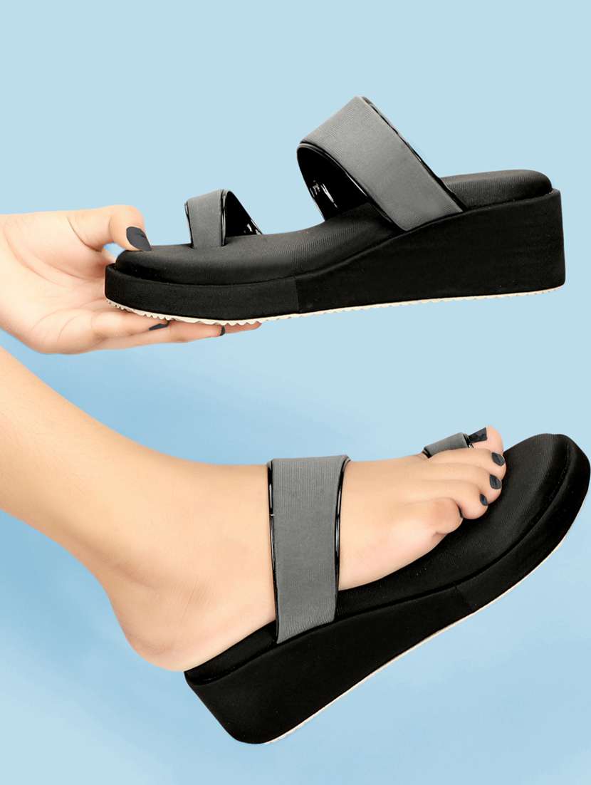 women grey one toe wedge - 21577295 -  Zoom Image - 0