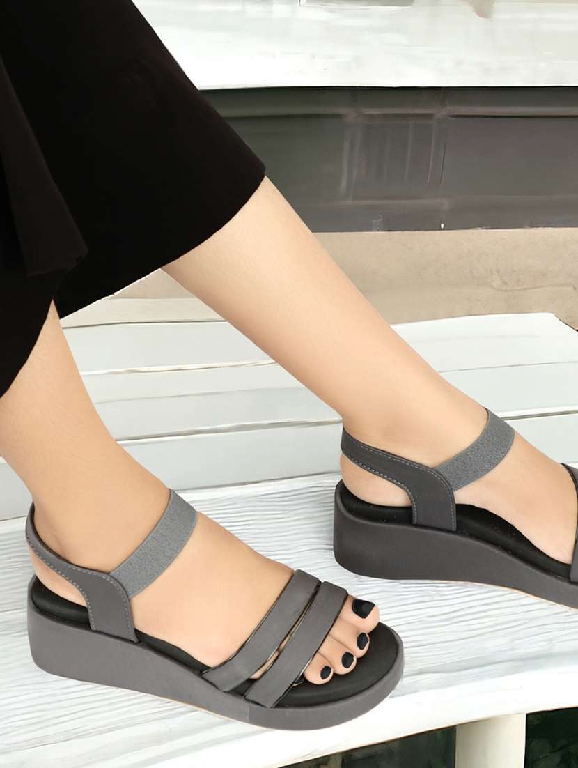 women grey platforms wedge