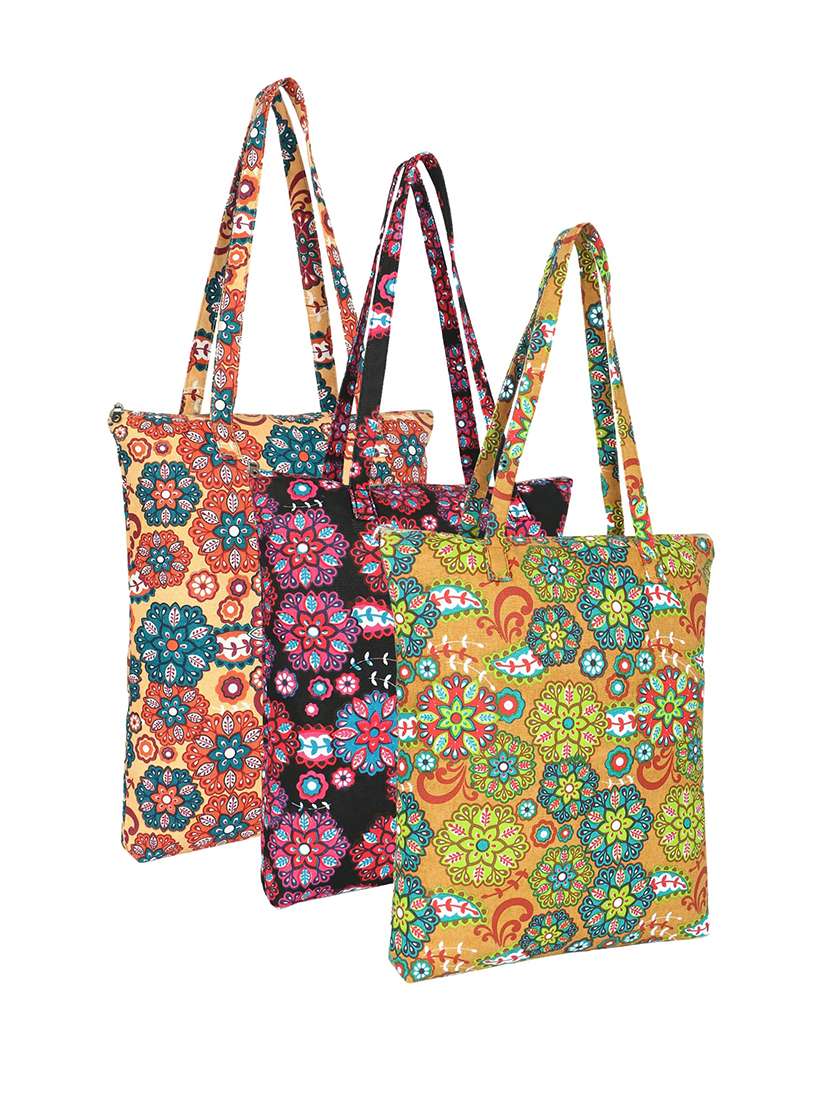 multi colored printed totes bag combo