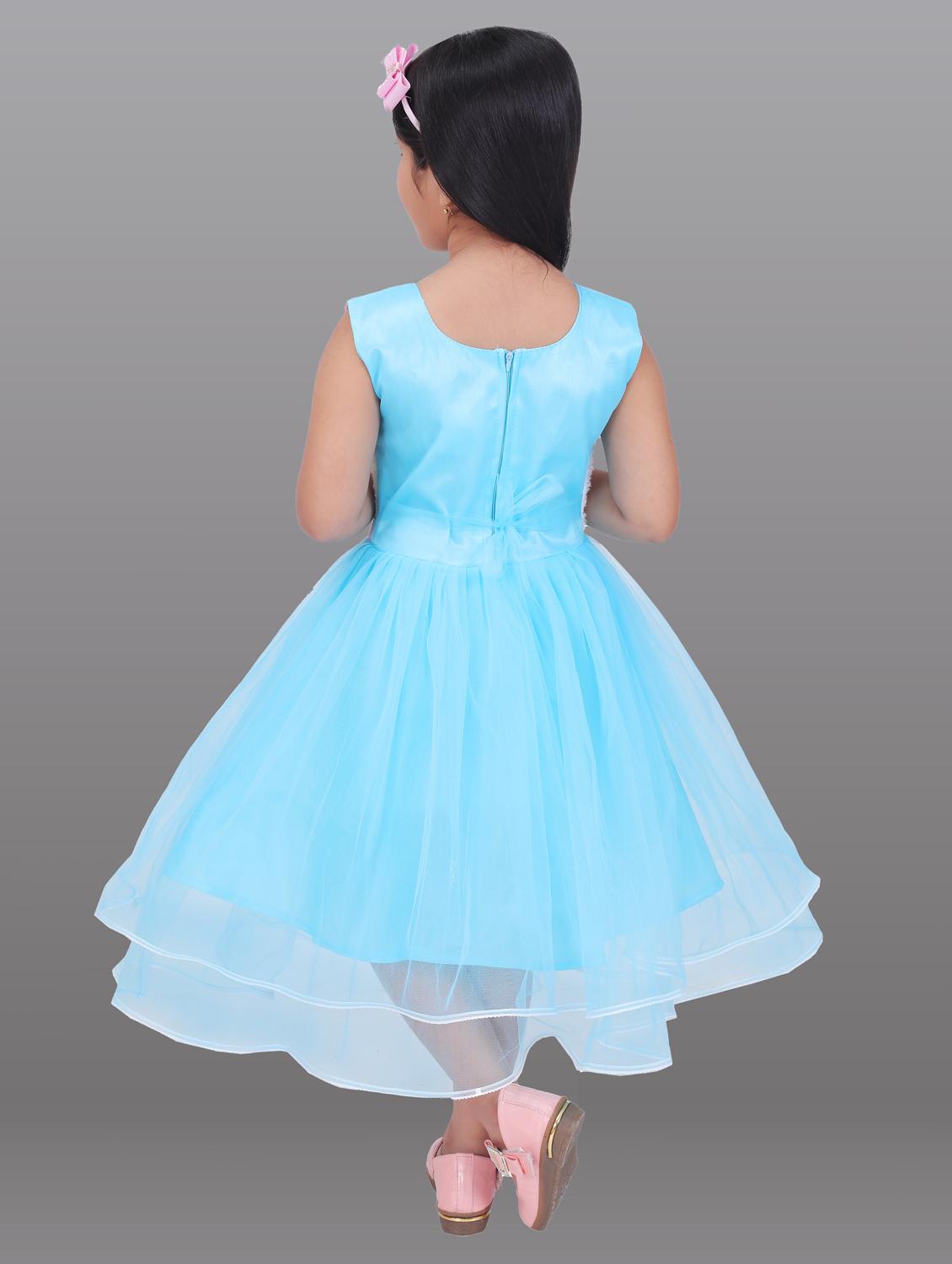girls self design sleeveless frock - 21577372 - Standard Image - 2