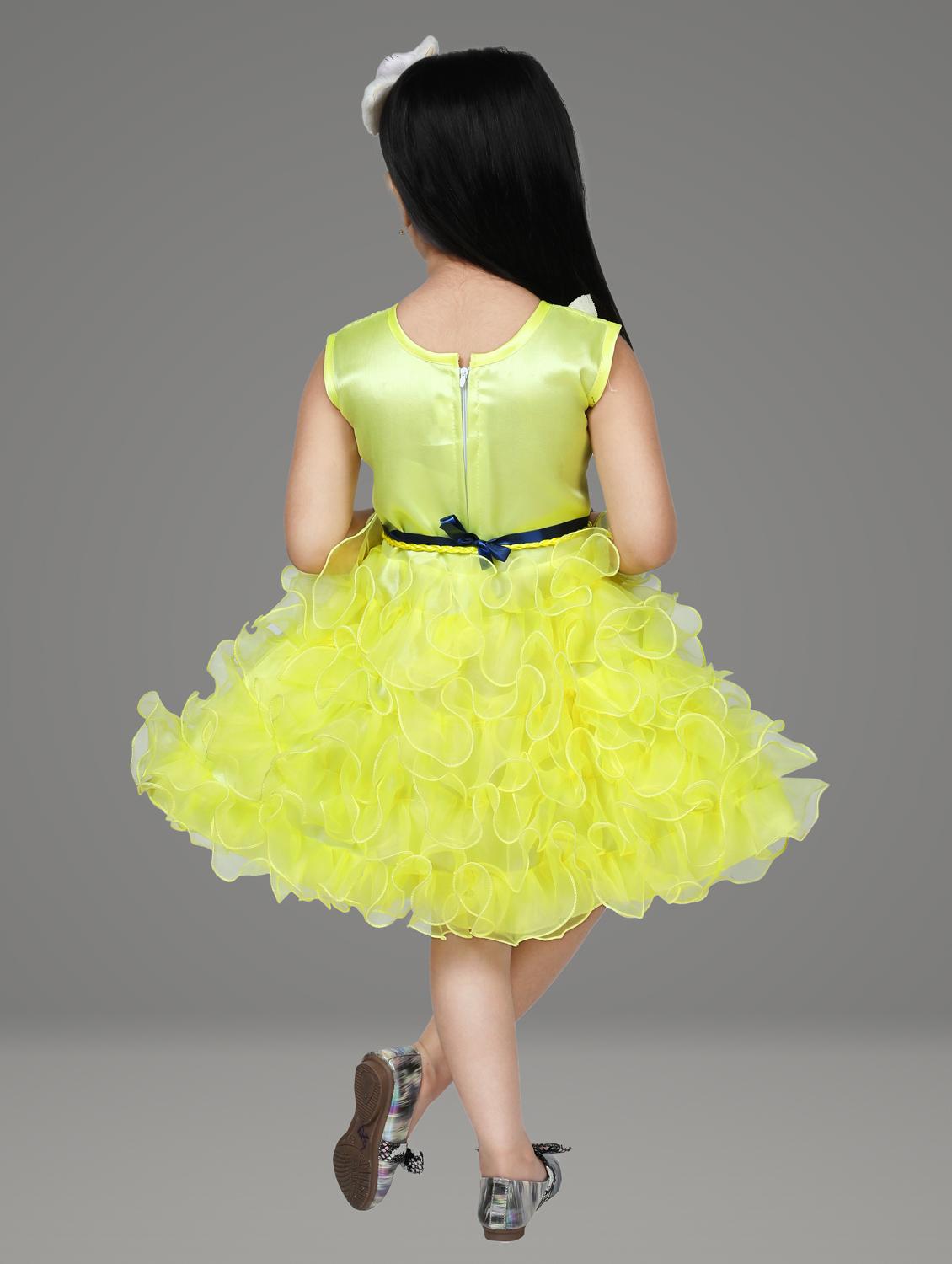 girls solid detailed sleeveless frock - 21577435 - Standard Image - 2