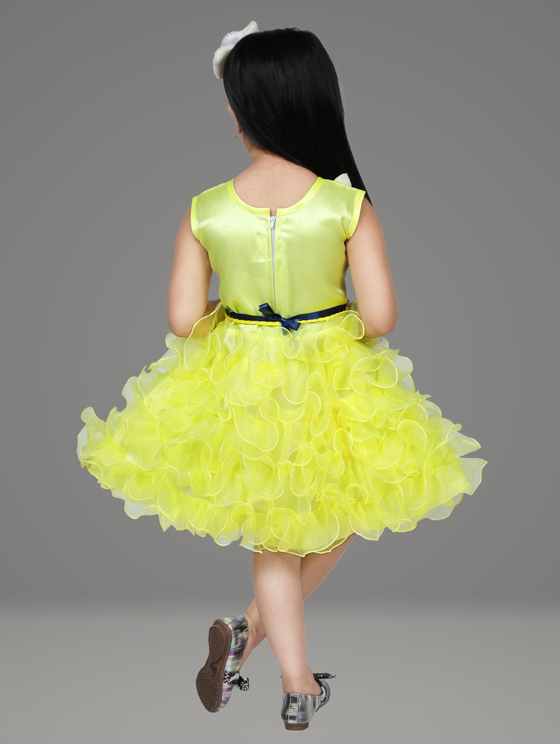girls solid detailed sleeveless frock - 21577436 - Standard Image - 2