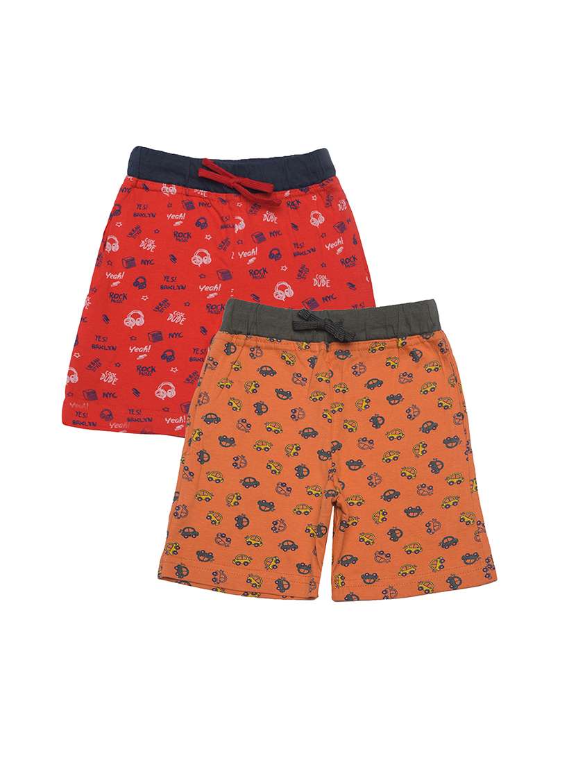 boys pack of 2 printed drawstring loungwear shorts 