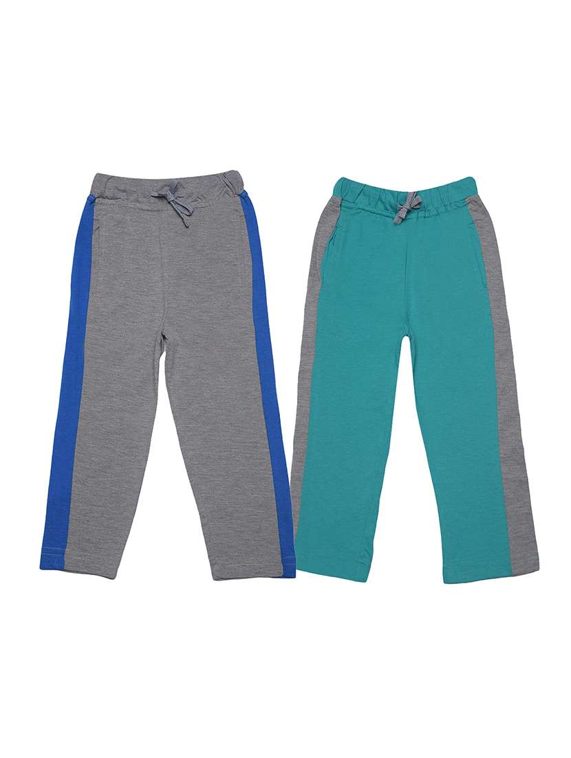 boys pack of 2 color block mid rise track pant with drawstring
