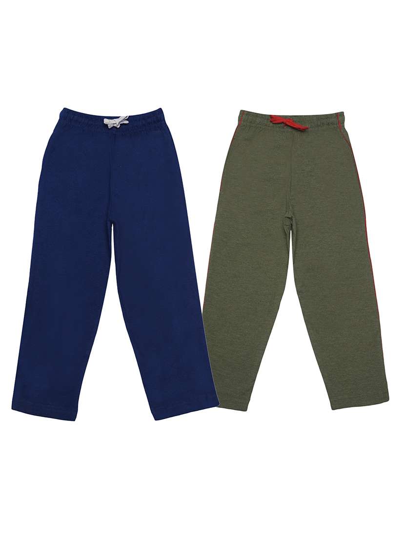 boys pack of 2 solid mid rise drawstring track pant